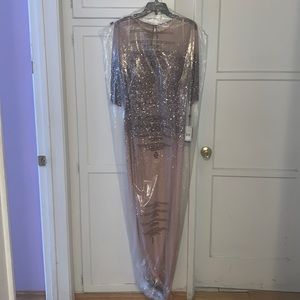 Rose gold formal dress, 3/4 sleeve, BRAND NEW